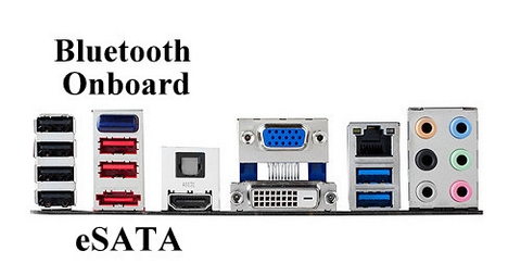 Mainboard, Backpanel, USB 3.0, Optical, Coxial, eSATA, DVI, HDMI